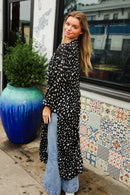 Black Animal Sheer Kimono (3pc)