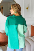 On The Way Up Mint Color Block Button Down Pullover (Open Pack)