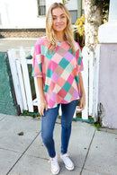 Textured Multi Gingham Top