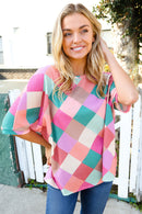 Textured Multi Gingham Top