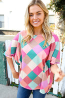 Textured Multi Gingham Top