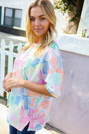 Bow Print Waffle Fabric Tee (3pc)