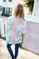 Bow Print Waffle Fabric Tee