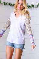Lilac Animal & Aztec Notched Top (Open Pack)
