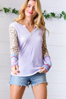 Lilac Animal & Aztec Notched Top (Open Pack)