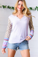 Lilac Animal & Aztec Notched Top (Open Pack)