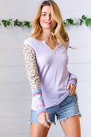 Lilac Animal & Aztec Notched Top (Open Pack)