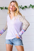 Lilac Animal & Aztec Notched Top (Open Pack)