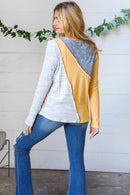 Floral Color Block Rib Terry Out Seam Stitch Detail Pullover (Open Pack)