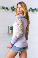 Lilac Animal & Aztec Notched Top (Open Pack)