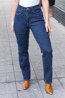 Judy Blue Dark Wash High Waisted Straight Fit Jeans (Open Pack)