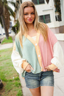 Multi Textured Button Cardigan