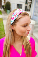 Red & Blue Valentine Bows Stretchy Twist Knit Headband (Open Pack)
