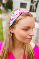 Red & Blue Valentine Bows Stretchy Twist Knit Headband (Open Pack)