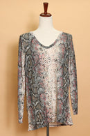 Snake Skin Long Sleeve Top (7pc)