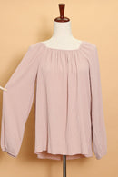 Mauve Square Neck Mauve Blouse (3pc)