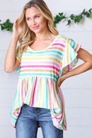 Lavender Rainbow Stripe Babydoll To (Open Pack)