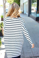 Holiday Print and Stripe Top