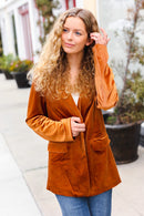 Holiday Stunner Rust Velvet Lapel Blazer (Open Pack)