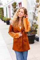 Holiday Stunner Rust Velvet Lapel Blazer (Open Pack)