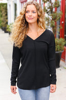 Plus Black Thermal Out Seam Top