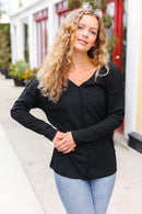 Black Thermal Out Seam Top
