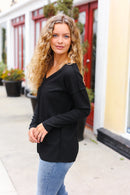 Black Thermal Out Seam Top