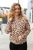 Easy Living Brown & Blush Animal Print Hoodie (Open Pack)