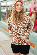 Easy Living Brown & Blush Animal Print Hoodie (Open Pack)