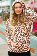 Easy Living Brown & Blush Animal Print Hoodie (Open Pack)