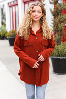 Brick Brushed Button Shacket