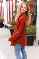Brick Brushed Button Shacket