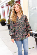 Olive Animal Woven Top