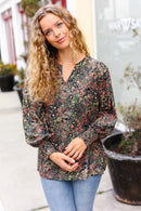 Olive Animal Woven Top