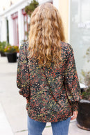 Olive Animal Woven Top