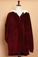 Plus Burgundy Sherpa Sweater