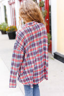 Plus Brushed Plaid Shacket