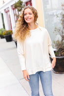 Ivory Textured Dolman Sweater