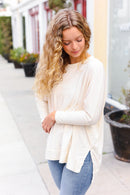 Ivory Textured Dolman Sweater