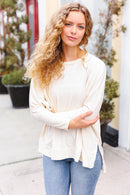 Ivory Textured Dolman Sweater
