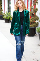 Dazzling Hunter Green Velvet Lapel Blazer (Open Pack)