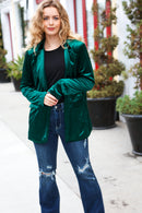 Dazzling Hunter Green Velvet Lapel Blazer (Open Pack)