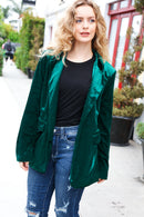 Dazzling Hunter Green Velvet Lapel Blazer (Open Pack)