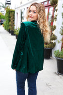 Dazzling Hunter Green Velvet Lapel Blazer (Open Pack)