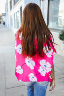 Fuchsia Floral Woven Top