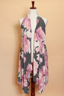 Floral Brushed Hacci Cardigan Vest