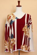 Burgundy Floral Top