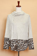 Oatmeal & Animal Cowl Top