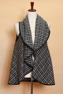 Charcoal Black Plaid Vest