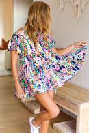Sunny Days Navy Floral Print Tiered Ruffle Sleeve Top (Open Pack)